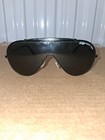 Vintage Bausch   Lomb Wings Aviator Shield Sunglasses Black Frame W  Case Usa