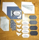 Stampin    Up   Merry Christmas Card Kit Set Of 5  Die Cuts  Glimmer  Dsp