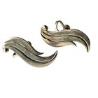 Vtg Taxco Sterling Silver Earrings Leaf Swirl Scroll Screw Back  925 1 25 