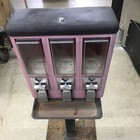 Vintage 3 Candy Gumball Dispenser Vending Machine Metal Stand - No Keys