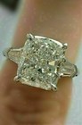 4 25ct Cushion Cut Vvs1 Lab Created Diamond Engagement Wedding 925 Silver Ring