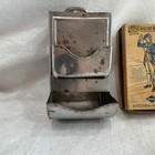 Vtg Antique Match Stick matchbox Holder Tin Wall Mount   Bicentennial Matches
