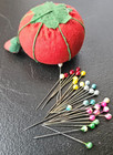 Tomato Strawberry Pin Cushion  Vintage With 30   Pins 