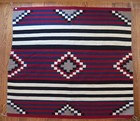 Vintage Navajo Blanket  Stripes   Diamonds  44  X 48   Ca 1970