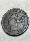 1840 Canada Nova Scotia penny Token axf victoria thistle br 873  Engrailed Edge