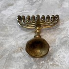 Vintage Jewish Judaica Hanukkah Solid Brass Menorah 6 7   Tall Unmarked
