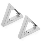2pcs Stainless Steel Triangle Hoop Stud Earrings Men Women Punk Piercings 18g