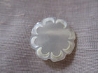 Antique Hand-carved Mother Of Pearl Etched Petals Flower Button  7 8 Inch
