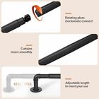 1 Inch Industrial Curtain Rods For Windows 66 To 120 95-150 Inch Black