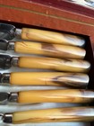 9pcs Vintage  Very Rare Caramel Catalin Butterscotch Bakelite Carving Set