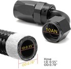4pcs 6 8 10an 90 Degree Swivel Fuel Oil Hose End Fittings For Fuel Oil Line End