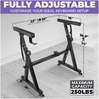 Z-style Keyboard Stand W  Wheels - Adjustable Heavy-duty For 54-88 Key Pianos