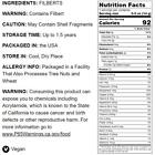 Dry Roasted Blanched Hazelnuts     Unsalted  No Oil Added  Vegan  Kosher  Bulk 