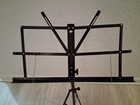 Black Metal Tripod Sheet Music Stand Holder  Foldable Height-adjustable