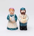 Ceramic Jewish Farmers Salt And Pepper Shakers  Hanukkah Decor  Hanukkah Gift  J