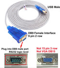 6ft Usb To Rs232 Db9 Female Serial Adapter Cable With Prolific Pl2303 Chip