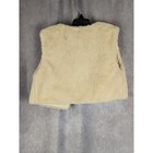 Le Chic Girls Faux Fur Vest Cream Ivory Size 7 Kids Open Front Layering C329