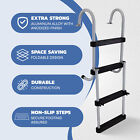 Recpro Compact Space Saving Aluminum 4-step Pontoon Boat Ladder W plastic Steps