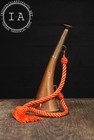 Vintage Brass Military Bugle With Tassel Cord