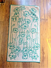 Vtg Lady Pepperell Towel Green Tan Reversible Bath Floral 70 s Made Usa