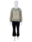 Doen Women s Ruffle Floral Printed Jana Organic Cotton Blouse Shirt Tunic Top L