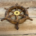 Steering Round Ships Wooden Wheel Wall Decor Nautical 12   Antique Vintage Seas