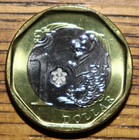 2013 Singapore Bimetal Dollar Circulated Coin Pretty Coin 