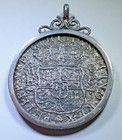 1738 Hollandia Shipwreck Spanish Mexico 8 Reales Silver Necklace Pendant 8r Coin