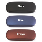 New Clam Shell Hard Eyeglasses Pu Glasses Case Black W microfiber Cleaning Cloth