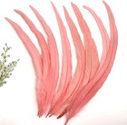 Tharaht 50pcs Rooster Coque Tail Feathers Bulk Natural 12-14inch  Pink 