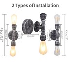 Vintage Edison Industrial 2-light Bathroom Vanity Light- 2 Bulb Loft Minimali   