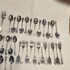 Vintage Oneida Stainless Steel Flatware Set Folkart Pattern 60 Pcs Phaltzgraff