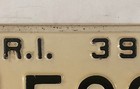 Rhode Island 1939 License Plate  1590 Ocean State Sea Providence Ri