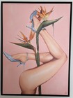 Bird Of Paradise Flower Woman Legs Alexander Grahovsky Art Block Framed 18 x24 