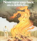 Vintage Smokey Bear 1982 Poster  Never Turn Your Back On A Debris Fire  13x18 5 