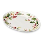 Holly And Vines Oval Platter Stoneware Holiday Serving Platter Microwave