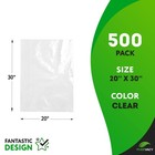 Flat Poly Bags  20 X 30 Inch Clear Plastic  2 Mil Open Top Ldpe  500 Pack