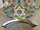 Jewish Hanukkah Menorah Judaica Judaism Israel Steel Painted Enamel New W Tags