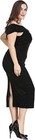 Plus Size Formal Wrap Long Dress For Cocktail Evening Prom Party Plus Size Black