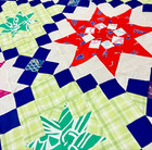 Christmas Wish Stars Cotton Fabric Patchwork Quilt Top topper 86x86 