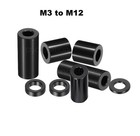 Black Anodised Aluminium Spacers M3 M4 M5 M6 M8 M10 M12  Standoff Spacer Bushing