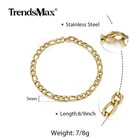 5mm 8  Gold Plated Stainless Steel Figaro Chain Bracelet Lobster Clasp Jewelry
