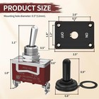 30a 12v Toggle Switch Heavy Duty Spst 2pin Waterproof Cover On off Kit