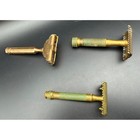 Vintage Safety Razor Lot Gem Junior Gillette Segal Brass Shaving Tool Patina