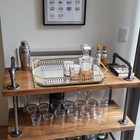Bar Cart Tray  Decorative Mirrored Tray With Handles  Large Capacity Organize   
