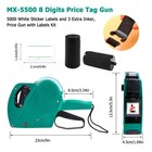 Mx-5500 8 Digits Price Tag Gun With 5000 White Sticker Labels  Price Gun For    