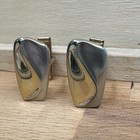 Vintage Mens Cufflinks Os Gold Silver Two-tone Mcm Shield Retro Formal Dapper