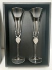 Wedding Champagne Flute - Mr And Mrs Champagne Flute With Silver Rim -  Set Of 2