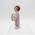 Antique Art Deco Flapper Half Doll With Red Hair  Eyeliner  Hands Away