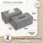 Kitchen Felt Tissue Box Cover  Rectangle Medium  Taupe  2 Pack
